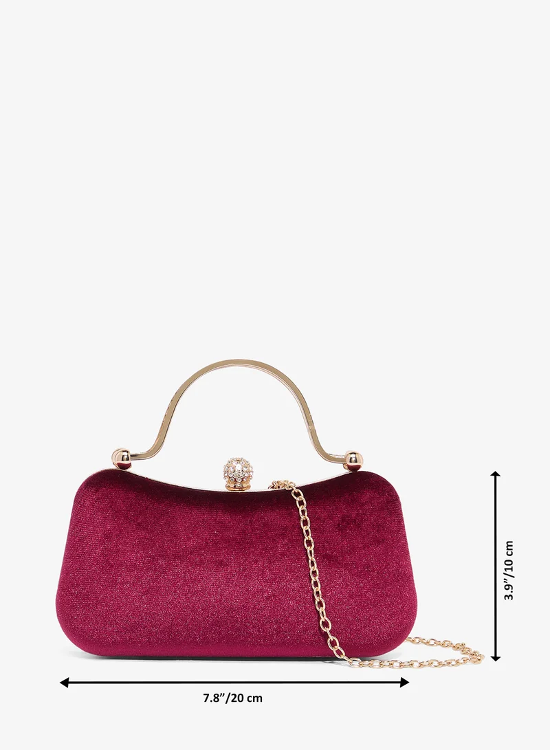 Khizana Red Shimmer Bag With Gold Accent And Top Handle for Women | Best Price UAE